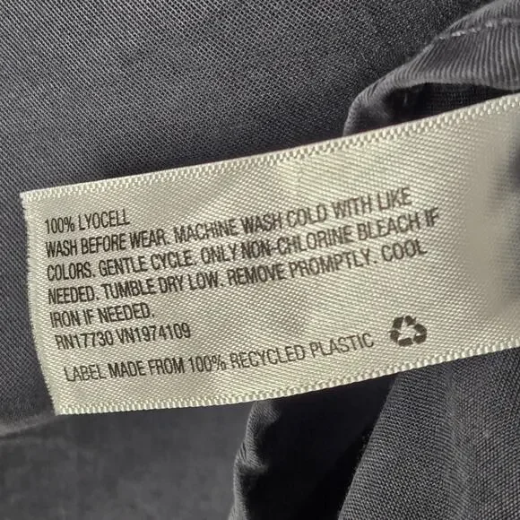 Universal Thread Shirt Dress XL Pockets Charcoal Black Shift Knee Length Lyocell - Picture 6 of 10